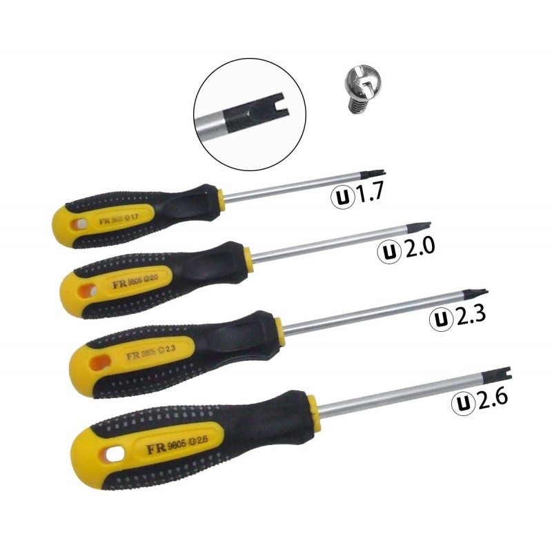 SCS14P Set cacciaviti speciali 14 pezzi Tipo U, Triangolo, 3 punte, Croce inversa